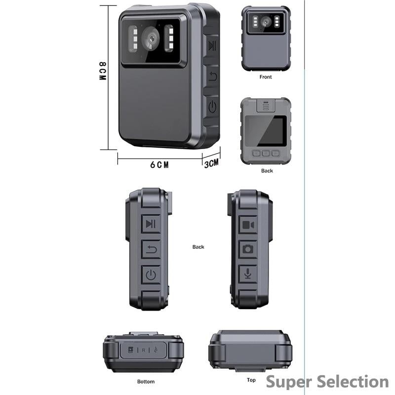 4K Mini Body Camera With Touch Screen, Night Vision, Waterproof, Loop Recording