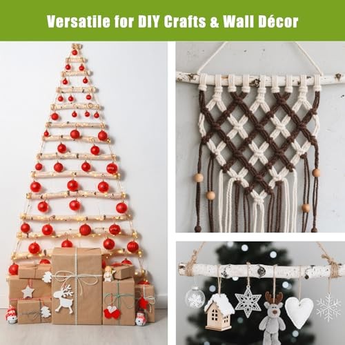 Natural Birch Logs for Fireplace Decor&Crafts - Pack Rustic Birch Branches 12