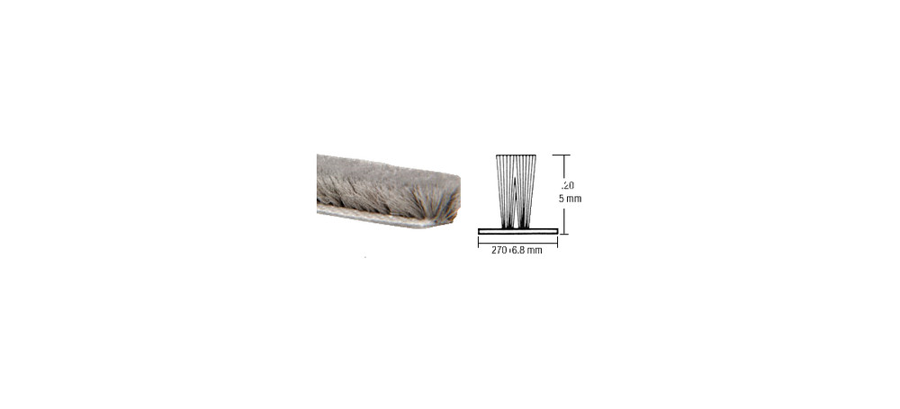 High Density Window Pile - 100' Roll .200 Pile Height; .270 Backing Width Gray
