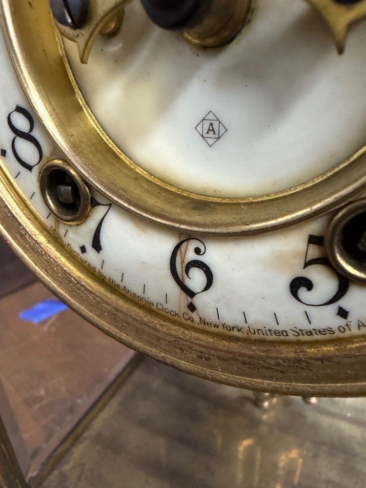 Ansonia Zenith Crystal Regulator Clock W/ Open Escapement - Working - antique