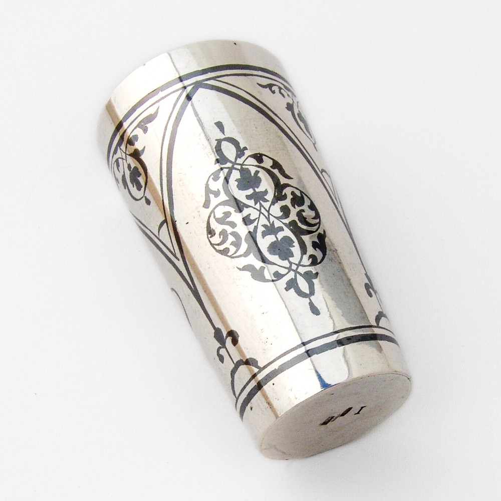 Russian Soviet Shot Niello 875 Silver Gilt Interior