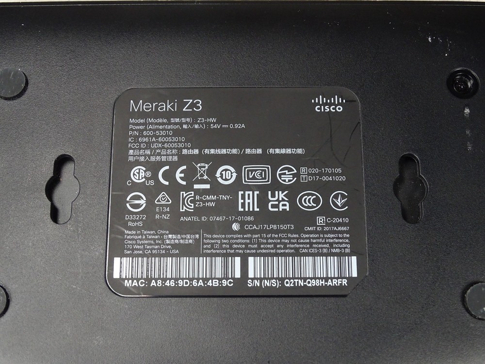 Cisco Meraki Z3-HW Cloud Managed Gateway *Unclaimed*