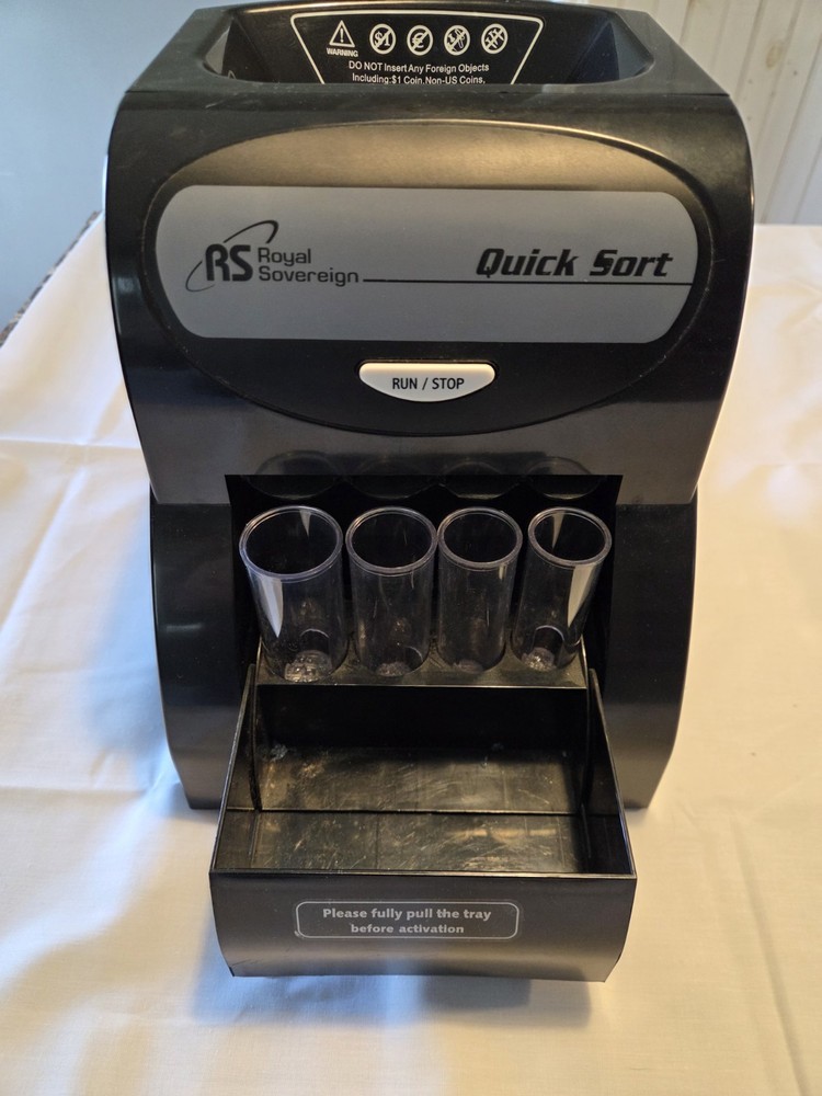 Royal Sovereign Quick Sort Electric Plastic Coin Sorter Machine tested