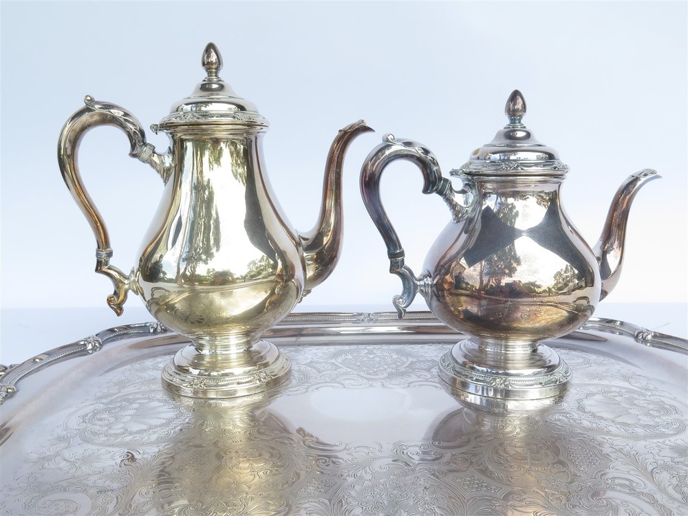 1847 Roger Bros 'Remembrance' 5 Piece Tea & Coffee Set w/ Serving Tray