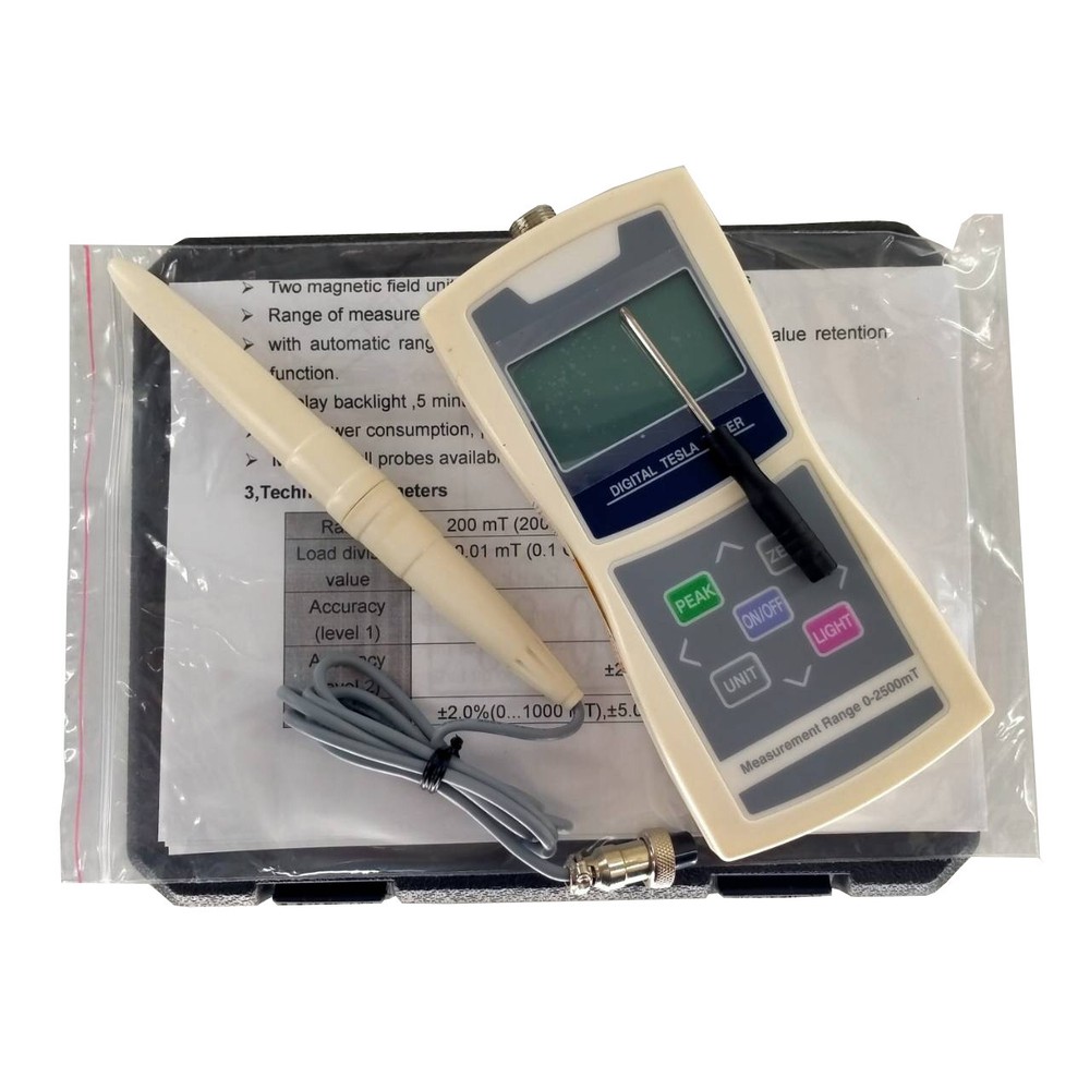 Portable Gauss Meter Tesla Meter Tester Gaussmeter Display Backlight Accuracy 2