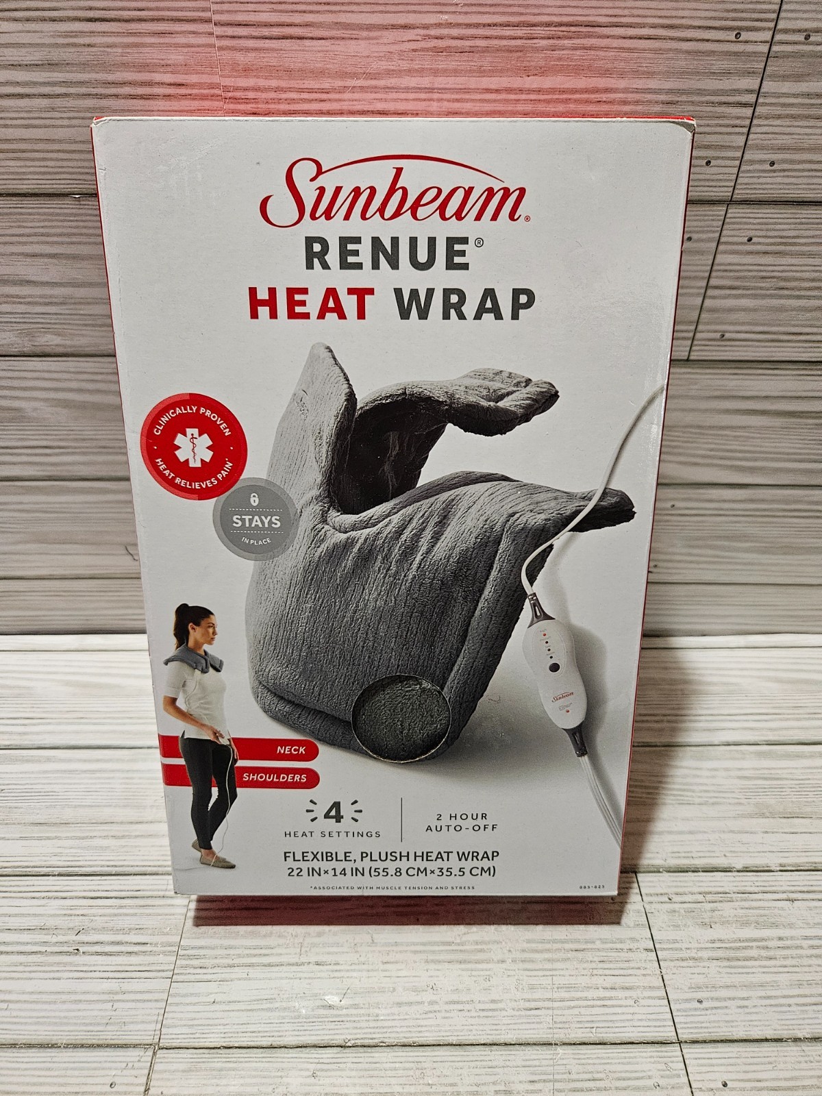 Sunbeam Renue Heat Wrap for Neck & Shoulders 4 Heat Settings 22" x 14"