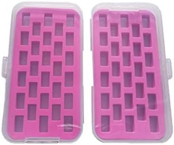 Sewing Bobbin Organizer Set - 2 Boxes for 28 Bobbins, Clear Visibility Design