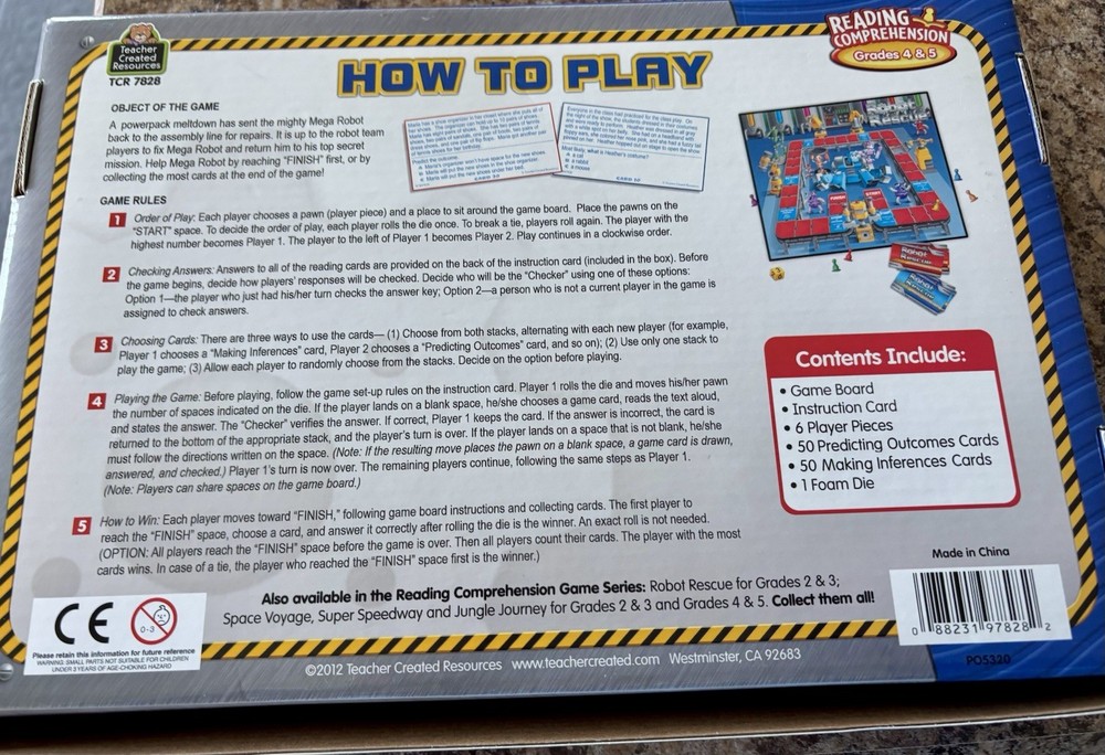 Robot Rescue Reading Comprehension Game Making Inferences Predicting Outcomes