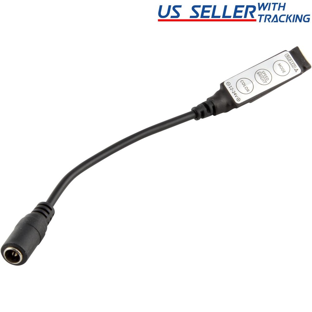 Low-profile Inline Controller for RGB LED Strip Light, Black