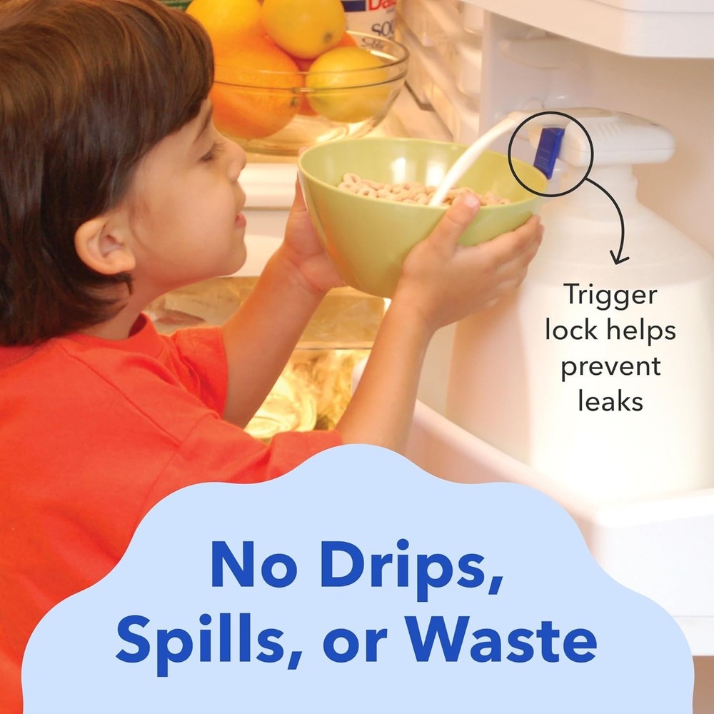 Magic Tap Automatic Drink Dispenser for Fridge, Black 1 Pack, No Spill Milk D...