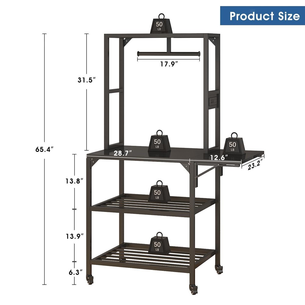 Printer Stand, Heavy Duty Printer Table Stand with Filament Storage Rack,