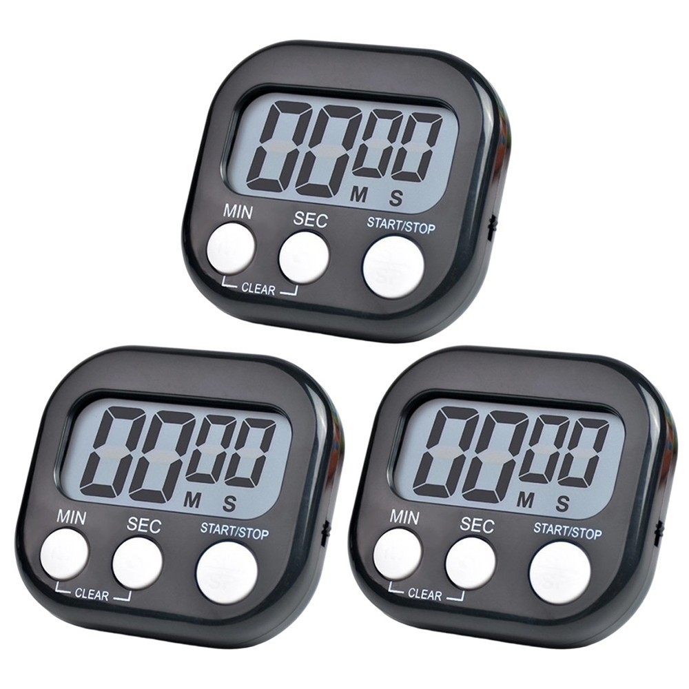 Digital Timer Set 3 PCS With Folding Stand Loud Alarm For Kitchen Classroom