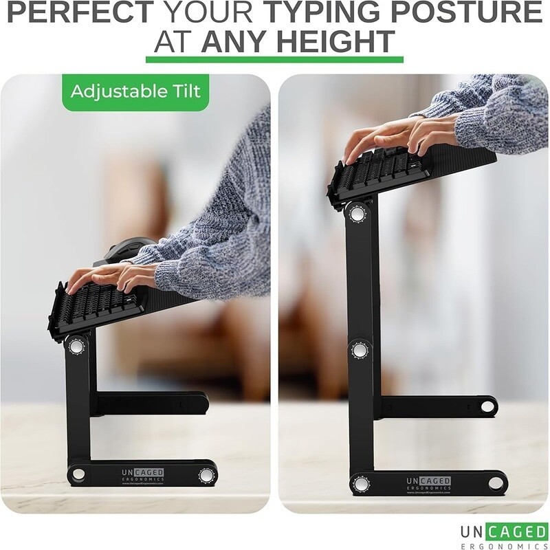 Ergonomic Adjustable Keyboard Stand Mouse Riser Desk Workspace Comfort Black
