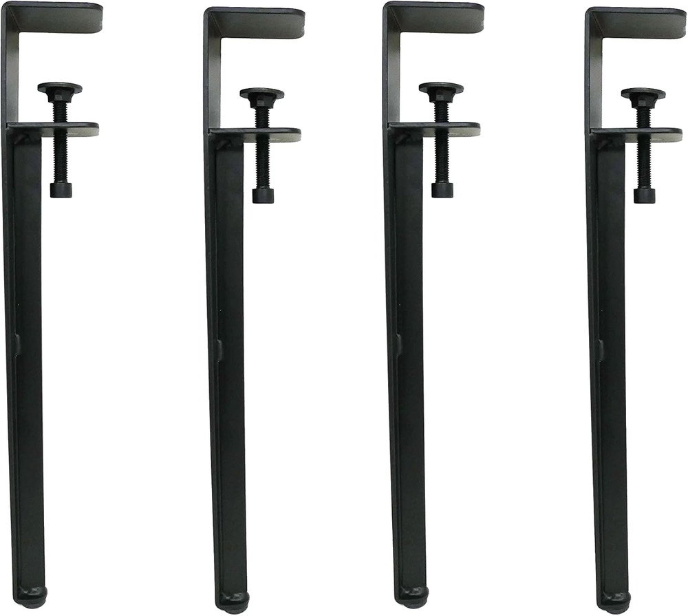 Adjustable 16" Table Clamp Legs - Black, Perfect for Versatile Setup