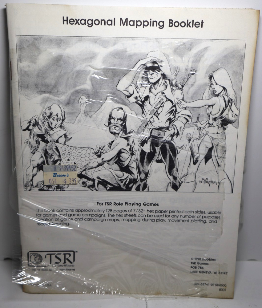 TSR D&D Dungeons & Dragons Hexagonal Mapping Booklet 8007 1981 EXC