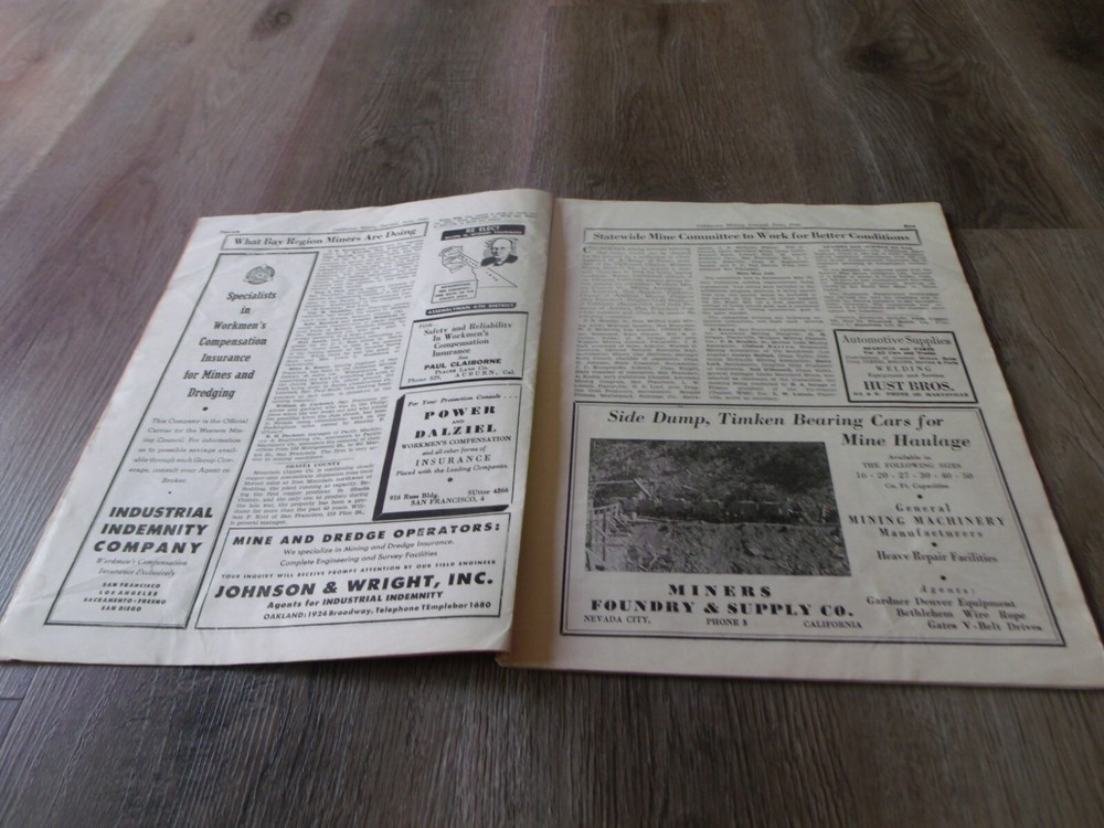 VINTAGE JUNE 1946 CALIFORNIA MINING JOURNAL