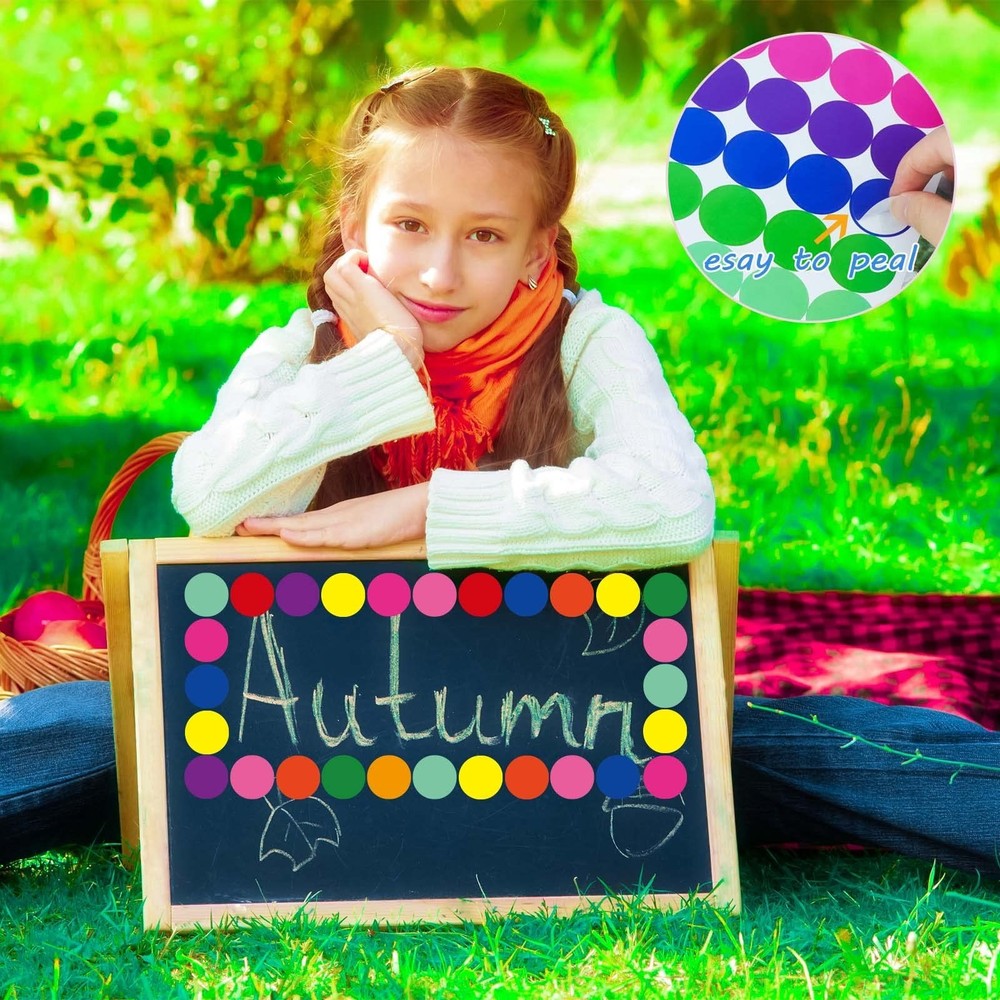Colored Dot Stickers 700 PCS Color Coding Labels Round Circle Stickers Labels...