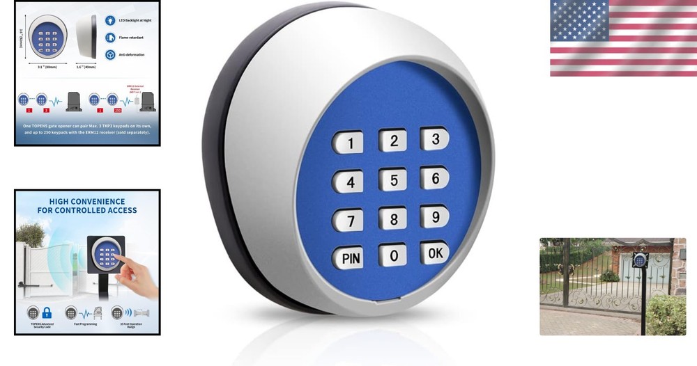 User-Friendly Keyless Entry Pad for Gates - Secure Remote Access - 3.6"L x 3.1"W
