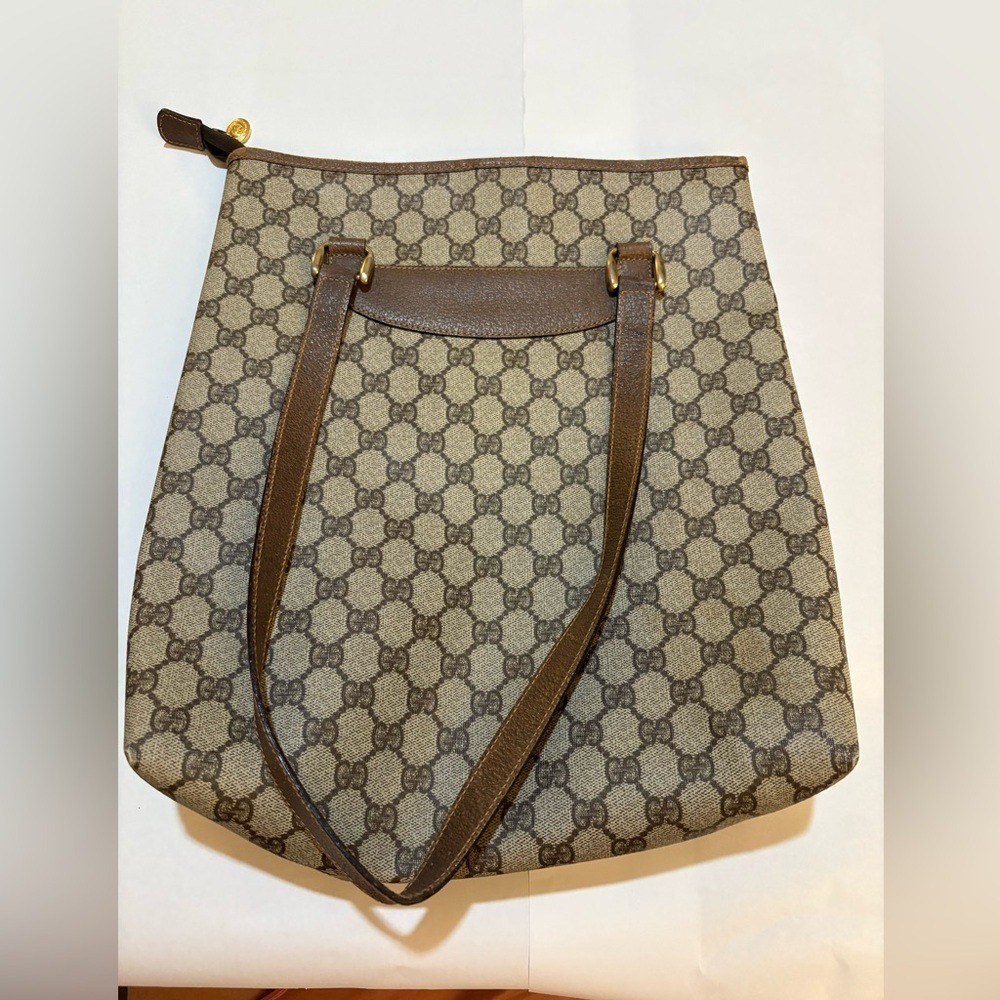 Gucci Beige and Brown Monogram Shoulder Bag