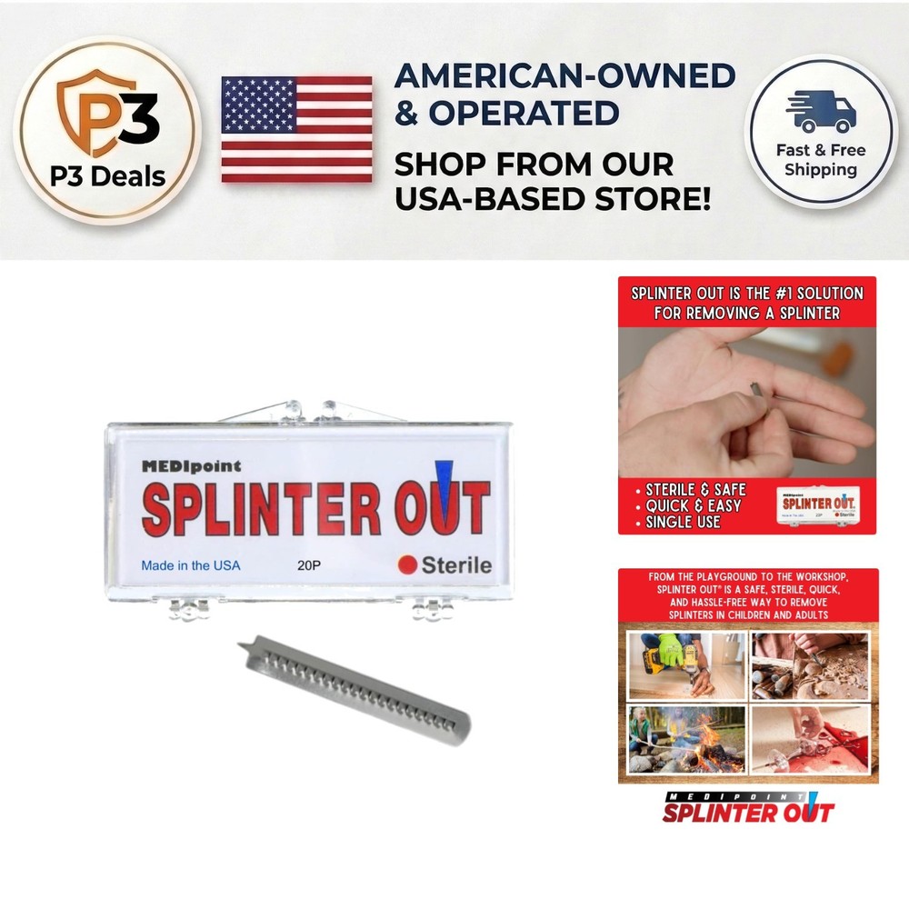 Portable Splinter Out Splinter Remover - 20 Pack for Fast, Safe Splinter Relief
