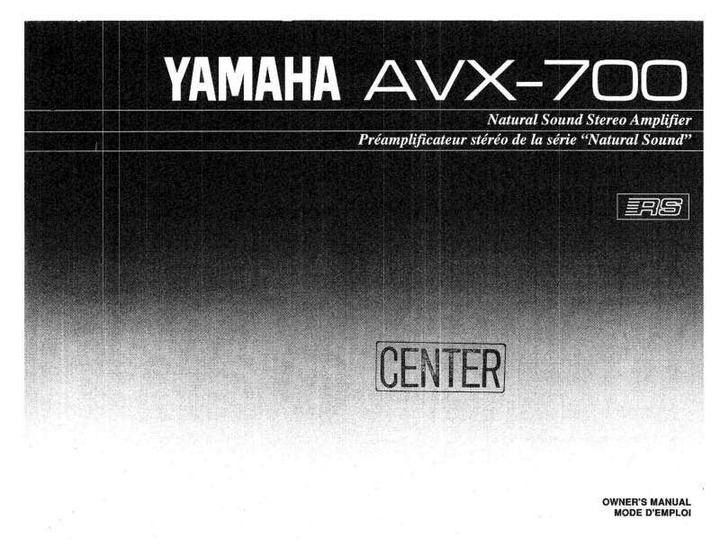 Yamaha AVX-700 Amplifier Owners Manual