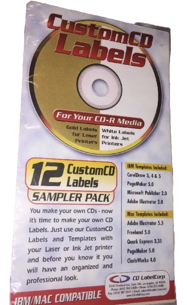 12 Custom CD Labels Gold & White Custom Create Your Own
