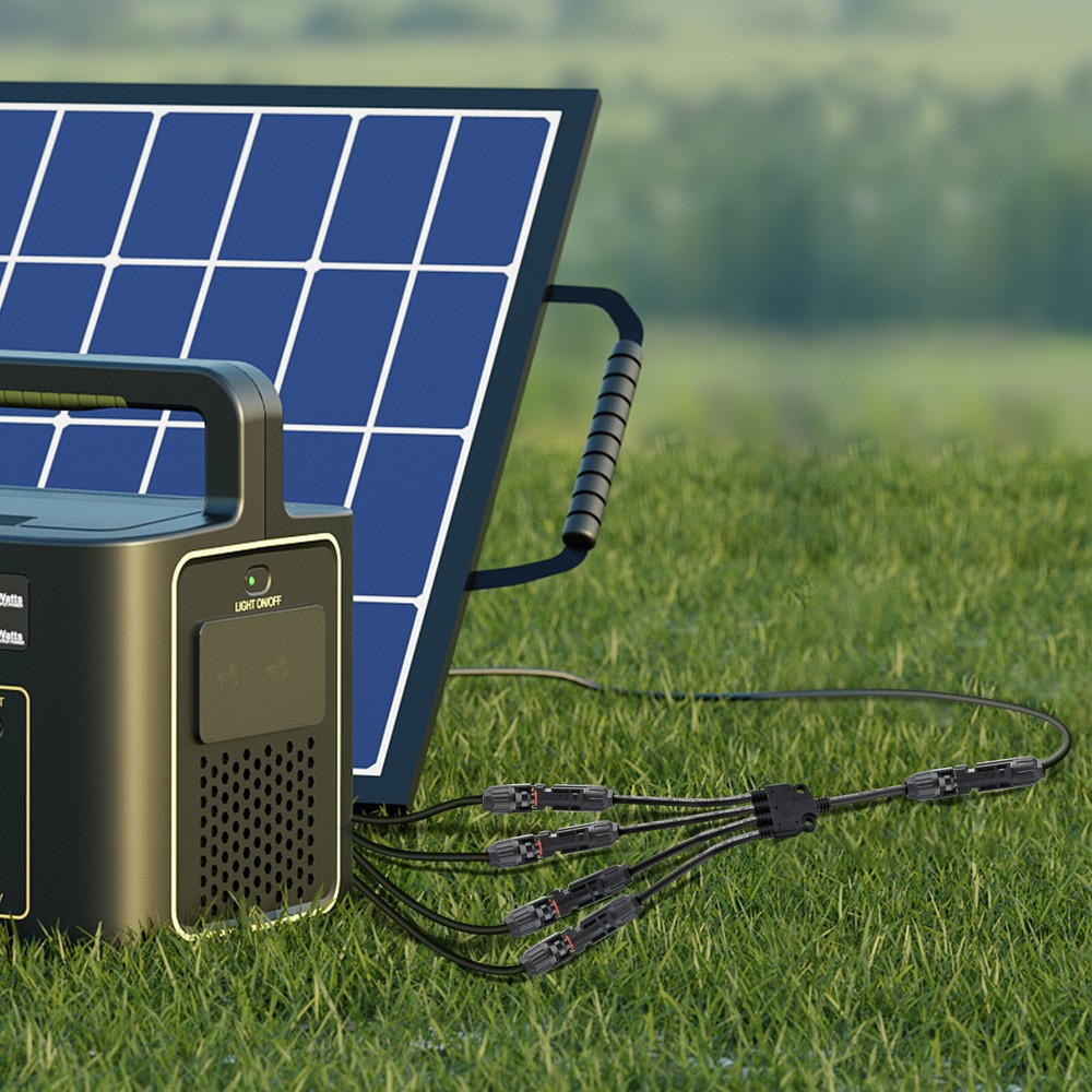 One Pair Solar Panel Y Branch Cable Connection Adapter Connector Extension US