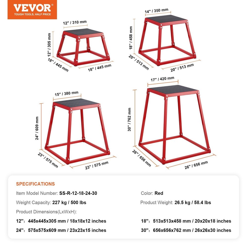 Precision Cut Jump Boxes 12-18-24-30in Uniform Design