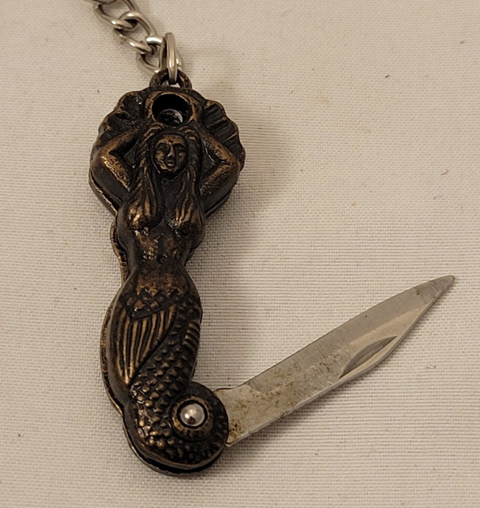 Vintage Mermaid Pen Knife Keychain