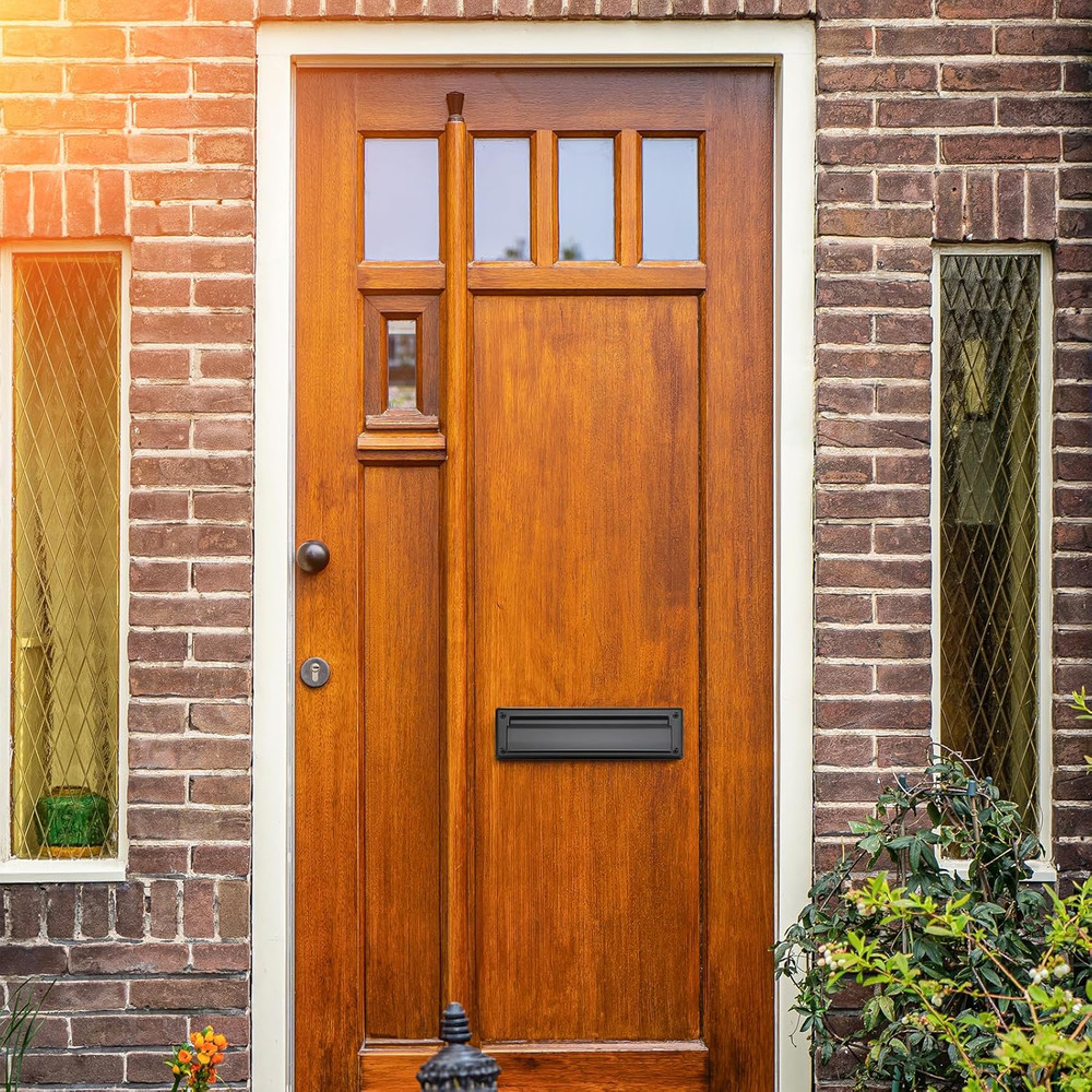 Door Mail Slot 13" Solid Brass Mail Slot for Front Door with Solid Brass Interna