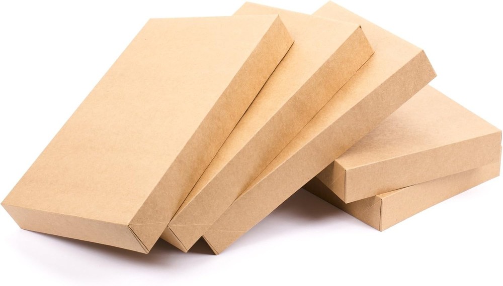 Medium Gift Boxes with Lids (5 Shirt Boxes, Kraft) for Brown