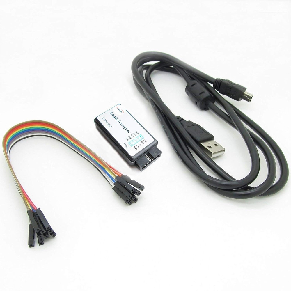 Hiletgo USB Logic Analyzer Device with EMI Ferrite Ring USB Cable 24Mhz 8CH 24Mh