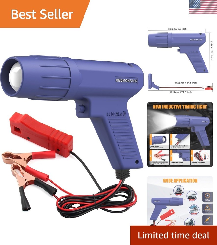 Professional 12V Engine Timing Light - Enhanced Brightness & Durable Design