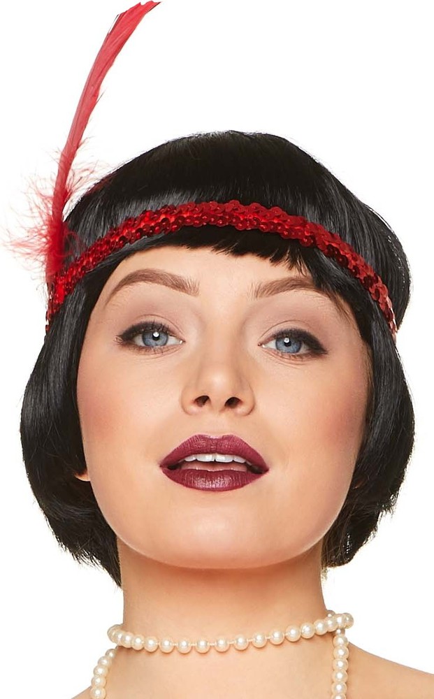 Roaring 20s Flapper Red Sequin Headband