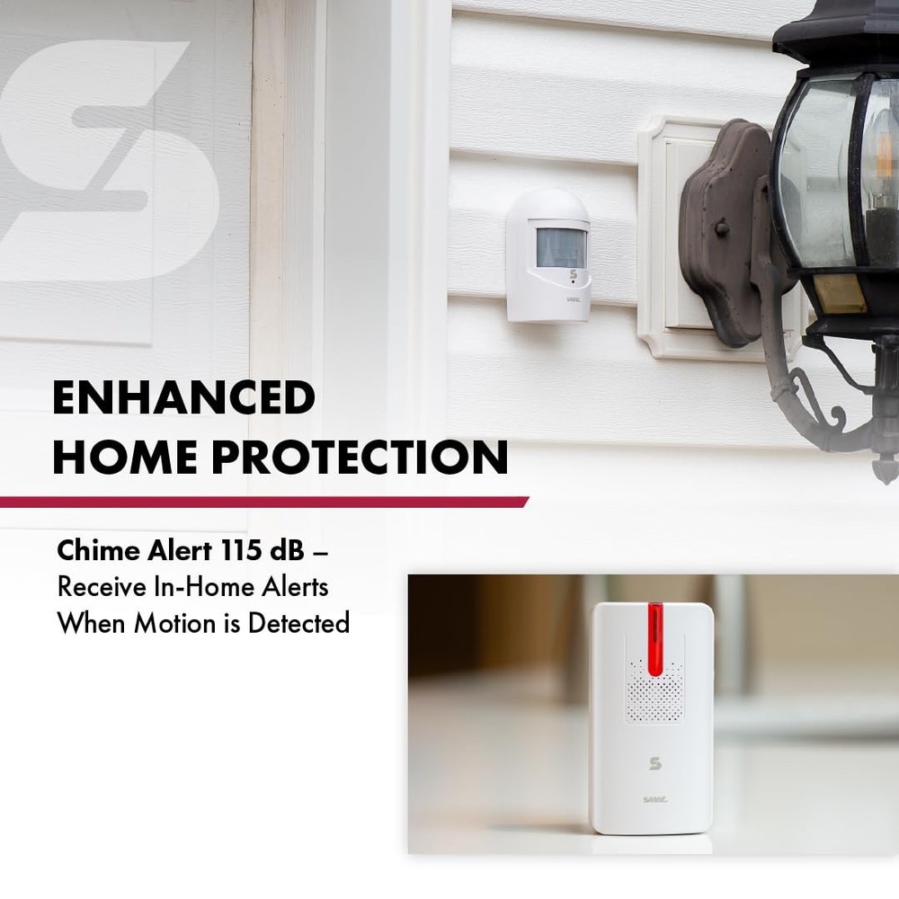Sabre Driveway Alert, Wireless Motion Detector Sensor System with White