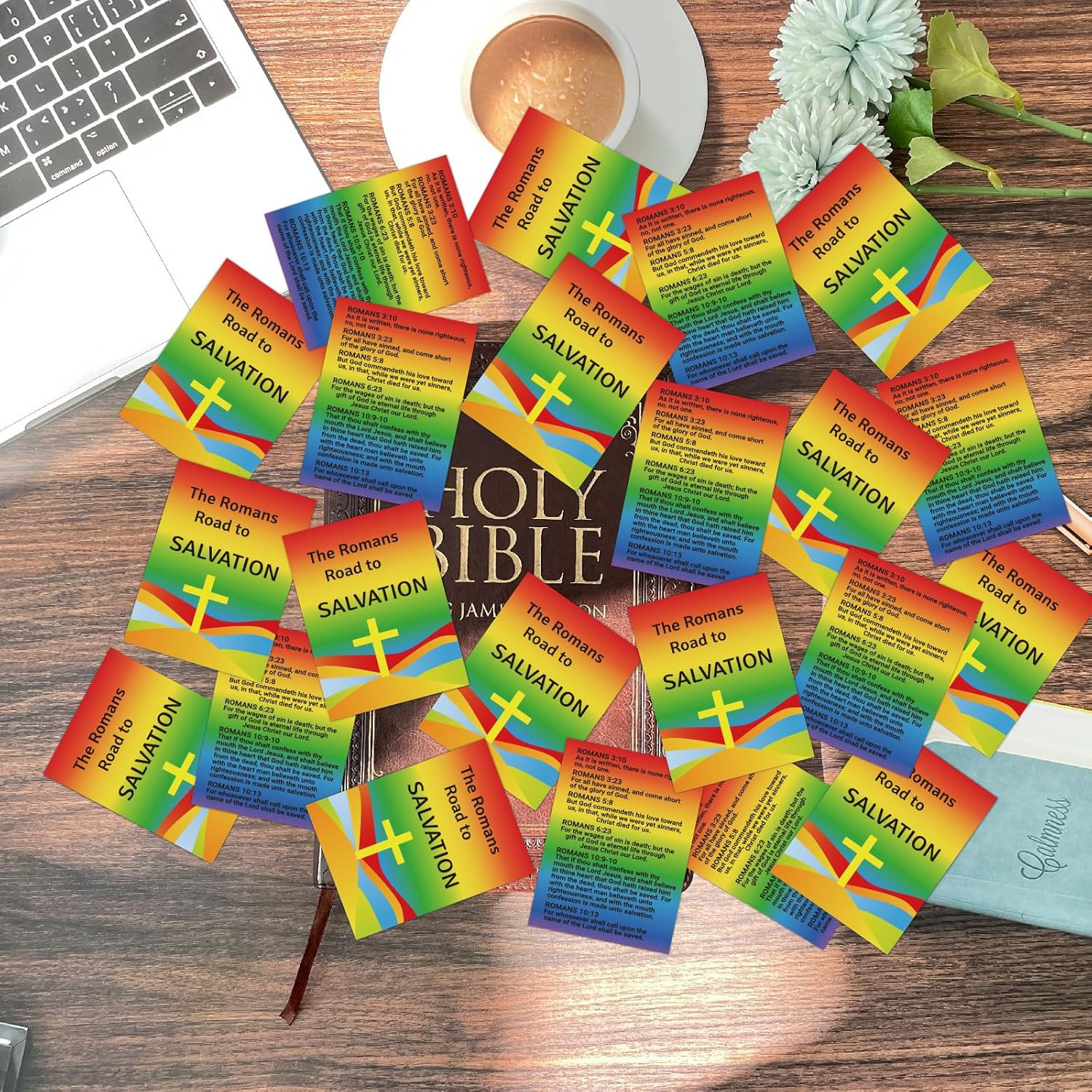 240pcs The Romans Road to Salvation Gospel Tracts Plan of Salvation Prayer Cards