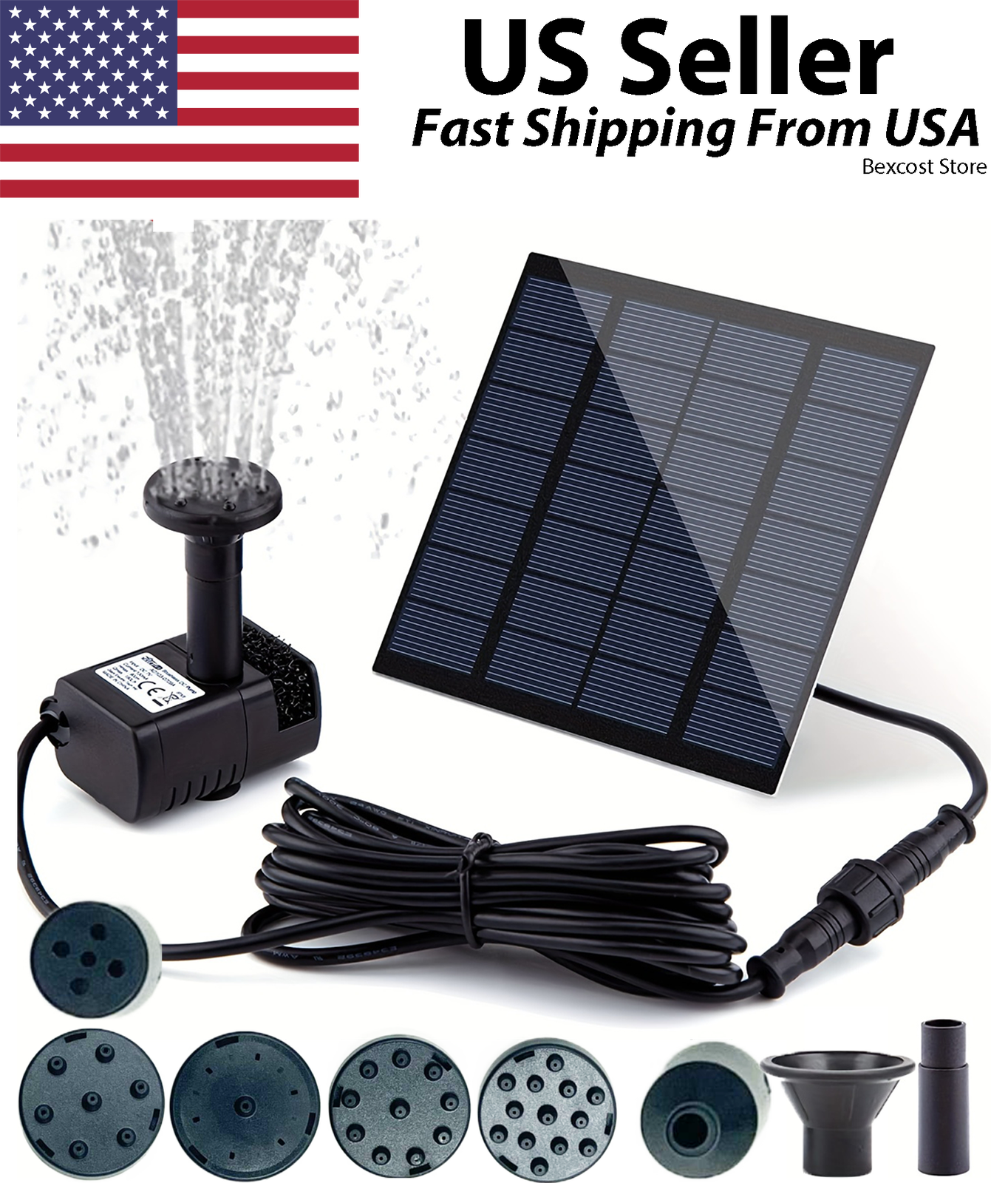 Solar Power Fountain Submersible Floating Water Pump Bird Bath Pond Garden Decor