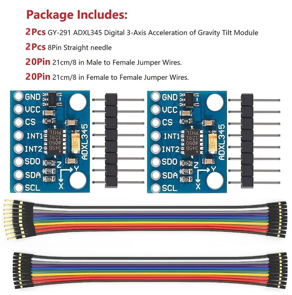 2Pcs ADXL345 3-Axis Accelerometer Sensor Modules, IIC/SPI for Arduino Klipper