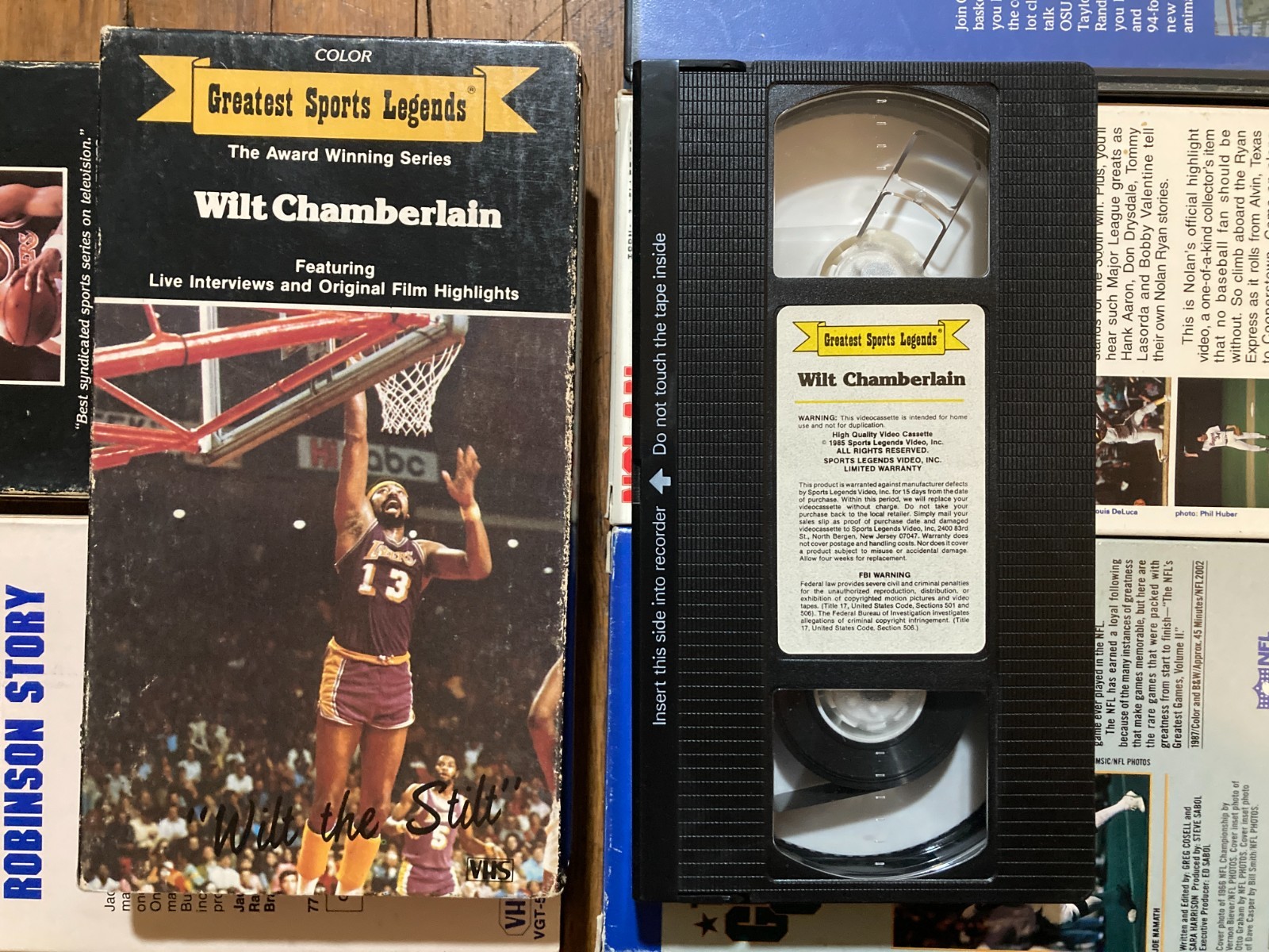 Greatest Sports Legends VHS lot of 7 Wilt Chamberlain NBA Basketball LA Lakers