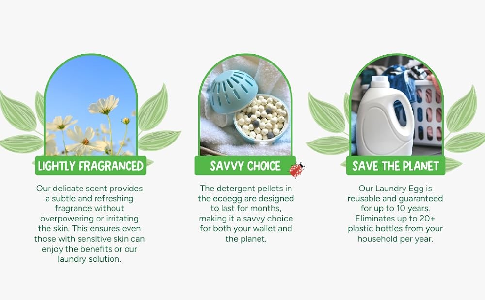 Laundry Egg | Deternt and Fabric Conditer Replacement | Non