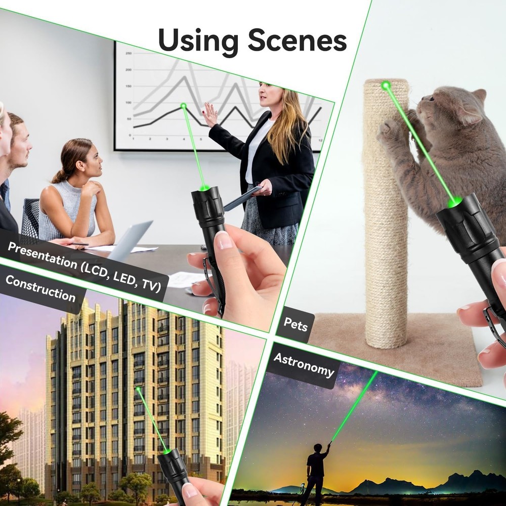 Rechargeable Green Laser Pointer Long Range Beam for Presentation
