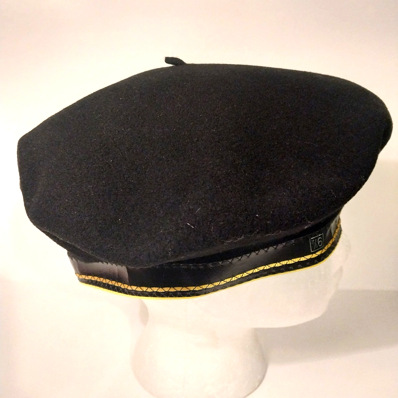 Beret Berrion Boina Exposicion Black Basque 100% Wool French SZ 59 - 9 1/2 Jazz