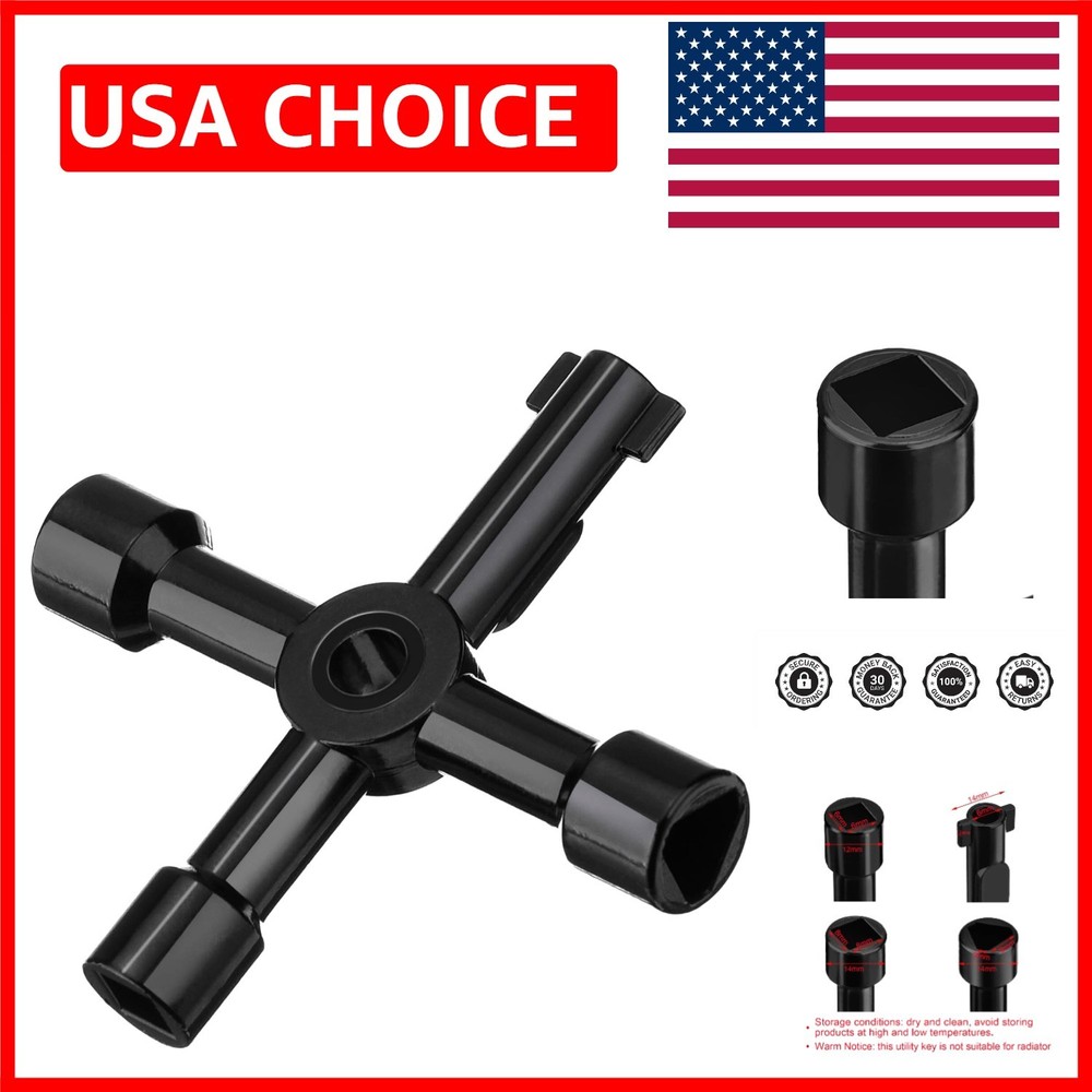 Lightweight Multi-Functional Utility Key in Black for Convenient Access - 7.2 cm