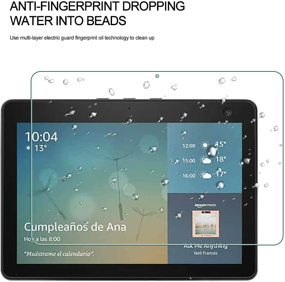 [2 Pack ]No-Bubble 9H Hardness Tempered Glass Screen protector for Echo Show 10