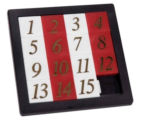 FIFTEEN 15 PUZZLE Number Slide Tile Brain Teaser Classic IQ Test Toy Game