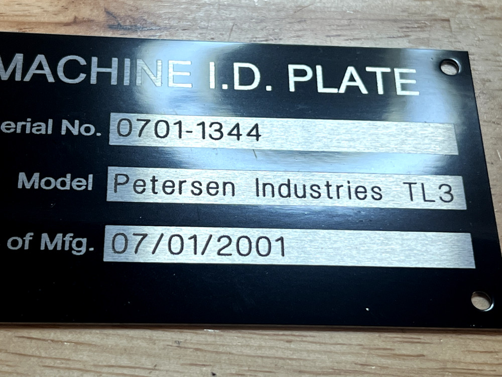 personalized restore 3 Line Data Machine ID Name Plate Tag (serial-model-date)