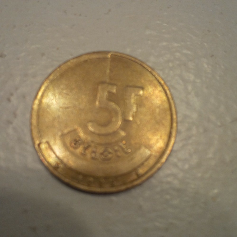 Belgian 5 Franc coin, 1986