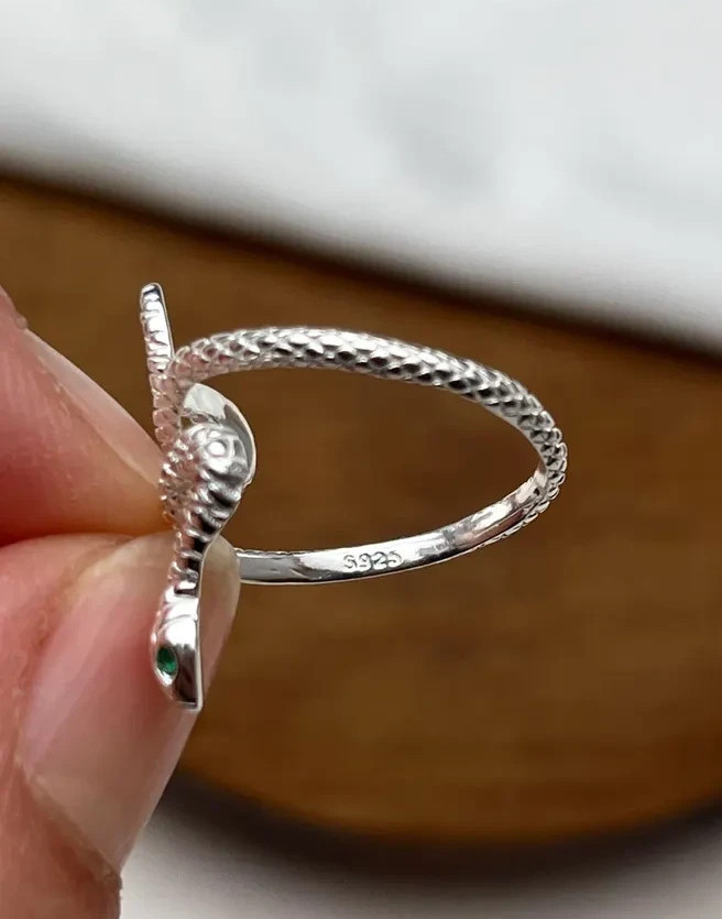 Snake Ring Adjustable Snake Ring Open Snake Ring Sterling Silver Snake Ring