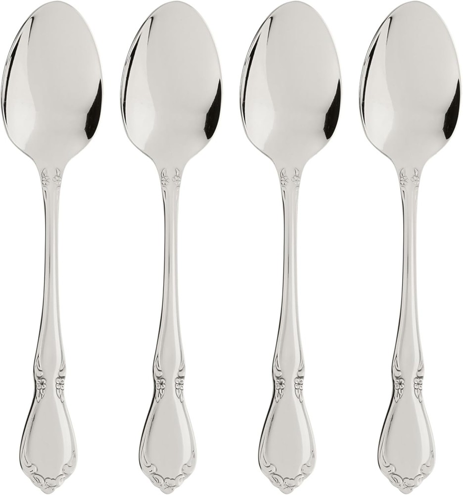 Spoons Sierware, Chateau Fine Flatware Teaspoons Set, 18/10