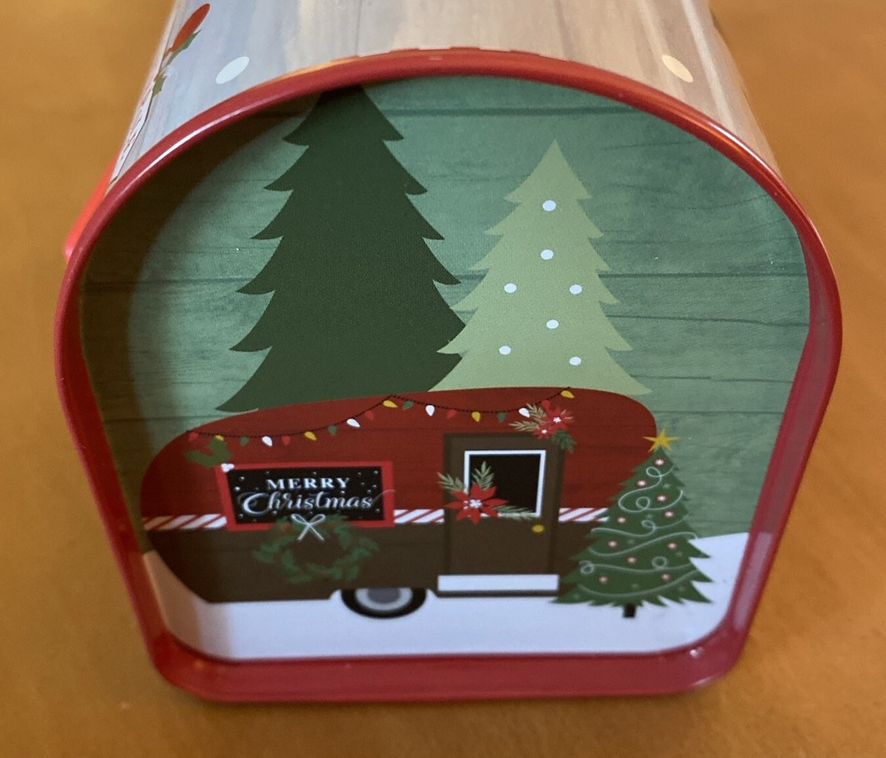 Greenbrier Christmas Gift Box Mailbox Tin